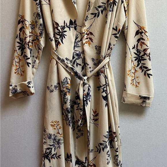 DEX floral belted duster  cardigan lightweight jacket Sz X (One size) - Picture 9 of 13